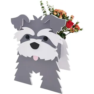 Durimi Planter Pflanztopf in Hundform | Charmante Gesichts-Blumentöpfe für Innen- und Außenpflanzen | Einzigartige Dekoration für Garten und Zuhause (Schnauzer)