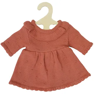 Heless Puppen-Strickkleid aus 100 Bio-Baumwolle, pfirsich, Gr. 28-35 cm