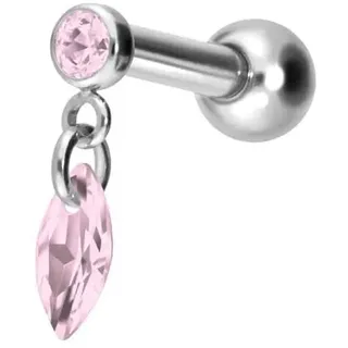 PIERCINGLINE Titan Ohrpiercing mit Innengewinde KRISTALLOVAL