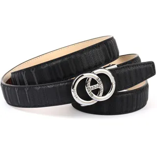 Anthoni Crown Ledergürtel ANTHONI CROWN, Damen, Gr. 80, schwarz, Leder, unifarben, Gürtel, Stufenloser samtig fühlender Ledergürtel