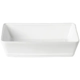 Costa Nova Auflaufform Friso, Weiß Hochglanz, Keramik, rechteckig, 22x7x30 cm, Handmade in Europe, mikrowellengeeignet, backofengeeignet, Kochen, Auflaufformen