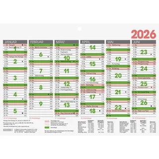 Brunnen Tafelkalender A5 2026