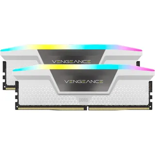 Corsair Vengeance RGB DDR5 64GB (2x32GB) 6000MHz CL30 Intel XMP iCUE Kompatibler Computerspeicher - Weiß (CMH64GX5M2B6000C30W)