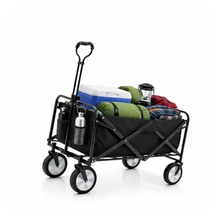BigDean Bollerwagen faltbar 105L bis 100 kg belastbar schwarz