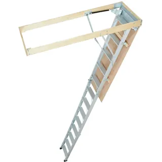Vevor Teleskopleiter 158,8 kg Stehleiter 12 Stufen Installationshöhe von 290 bis 300 cm oder 341 bis 366 cm Klappleiter Aluminium verstellbar, tragbar, Dachbodentreppe, Decke