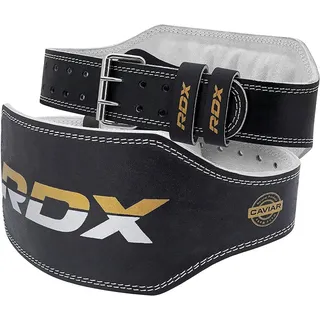 RDX Gewichthebergürtel Leder schwarz|gelb S