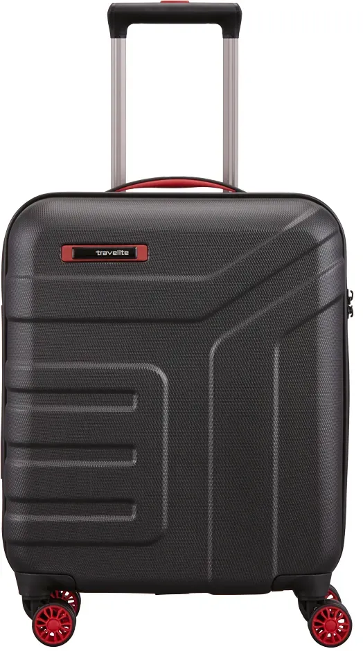travelite VECTOR 4-Rollen Trolley S Schwarz/Rot