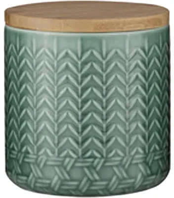Ladelle Retro Porzellan Vorratsdose HEATH - grün - Chevronmuster