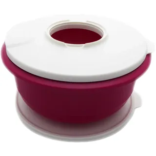 Tupperware Peng Schüssel 3,5 Liter Rührschüssel mit Spritzschutzdeckel und normalem Deckel - Servierschüssel Lila Brombeere Weiß