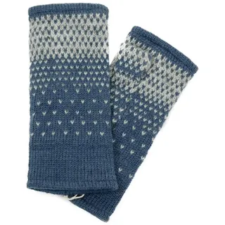 McRon Armstulpen Pulswärmer Modell Ida mit Daumen, mit hohem Schurwoll-Anteil, komplett mit Fleece gefüttert blau