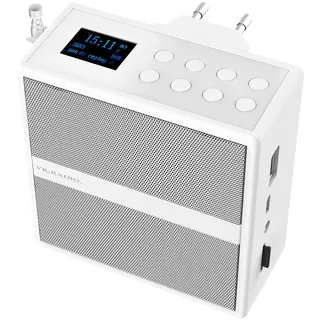 Steckdosenradio mit DAB+/FM, Bluetooth, USB, Freisprecher & Akku, 6 W