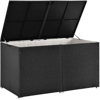 Juskys Polyrattan Auflagenbox Ikaria & schwarz