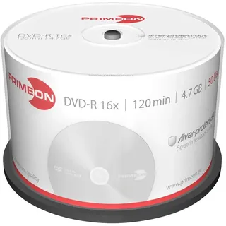 PrimeOn DVD-R 16x 50er Spindel Silber Matte Oberfläche