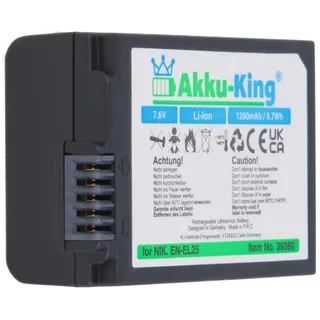 Akku kompatibel mit Nikon EN-EL25 / EN-EL25a - Li-Ion 1280mAh - für Z50 Z fc