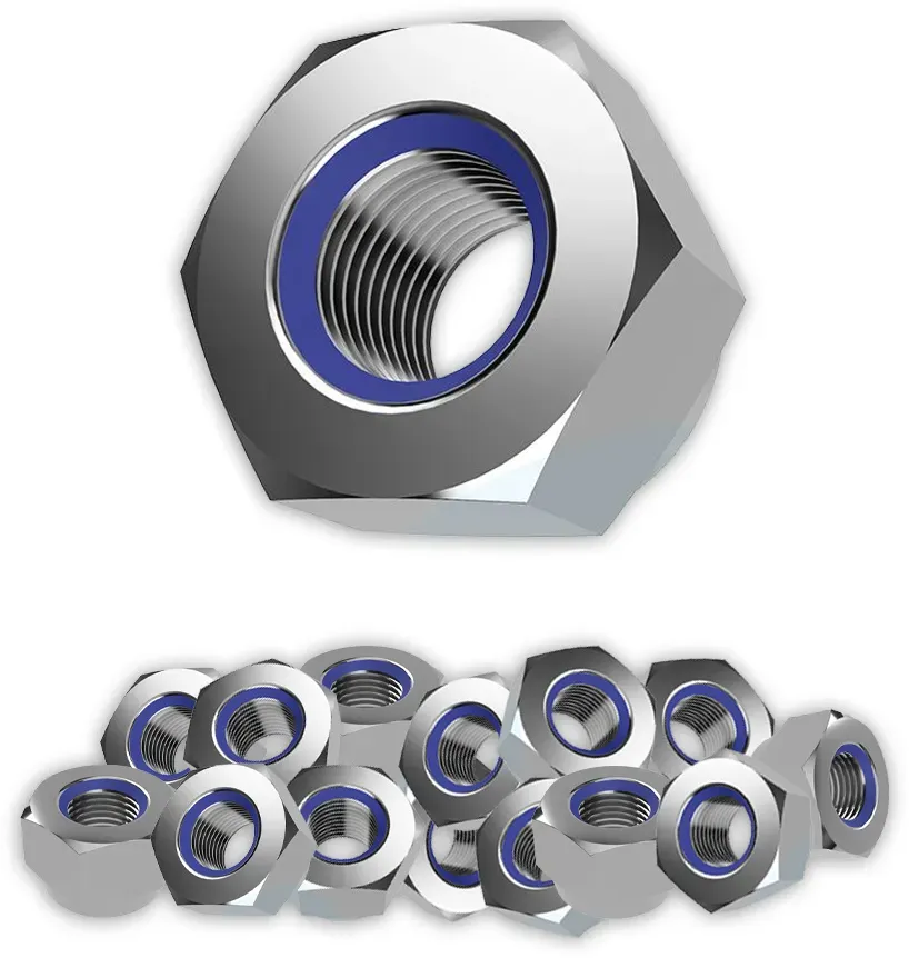 Selbstsichernde Muttern M10 Edelstahl V2A 304 DIN 985 25 Stk.