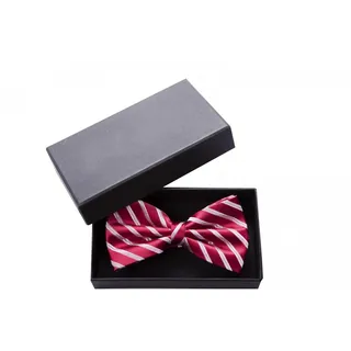 Fabio Farini Fliege Herren Fliegen in Rot - Männer Querbinder Vorgebunden Bowtie (Gestreift) Streifen - Rot/Weiß - Deep Red/Super Nova bunt