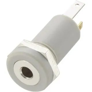 TRU Components 1572253 Klinken-Steckverbinder 2.5 mm Buchse, Einbau vertikal Polzahl: 4 Stereo Grau