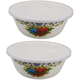 IMIKEYA Retro Emaille Ramen Schüssel Mit Deckel Haushalt Emaillegeschirr Set Küche Becken Rührschüssel Emaillegeschirr Schüssel