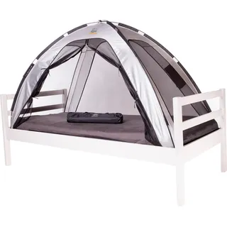 Deryan Luxus Bettzelt Moskitonetz - 200x90cm - Silber grau No Size