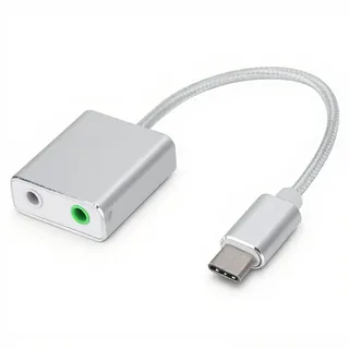 USB Typ C Externe Soundkarte, USB C External Sound Card Stereo Adapter mit 3,5mm Kopfhörerbuchse,Tragbar Aluminium Audio Adapter für Mobiltelefone,Tablet,Notebook usw.