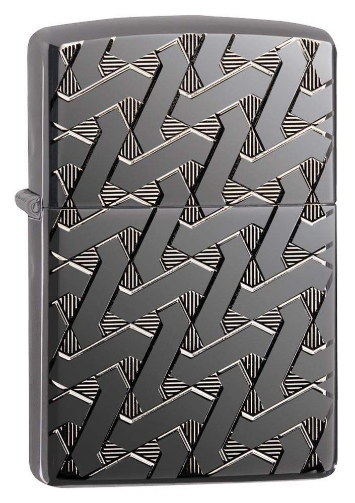 Bild 49173 – Geometric Weave Design - Armor Black Ice - Sturmfeuerzeug, nachfüllbar, in hochwertiger Geschenkbox