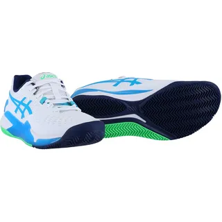 Asics Tennisschuhe Gel Resolution 9 Clay/Sandplatz (Stabilität) 2024 weiss/aquablau Herren