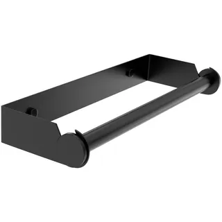 Küchenrollenhalter Ohne Bohren - Küchenrollenhalter Wand Edelstahl - Rollenhalter für Küche, Speisekammer, Waschbecken, Badezimmer, Rechteck 33cm - Schwarz