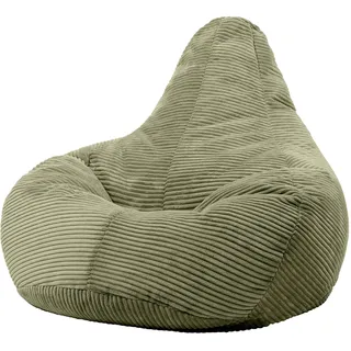 I.C.O.N. Icon Dalton Sitzsack Cord, Salbeigrün, Gaming Sitzsack Erwachsene mit Füllung, Bean Bag, Cord Sessel, Lounge Sessel, Lounge Stuhl, Schlafzimmer, Wohnzimmer, Wohnzimmer Möbel