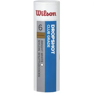 Wilson Unisex – Erwachsene DROPSHOT Badminton Shuttles, Weiß, 6 Stück
