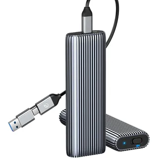 ORICO M.2 NVMe SSD Gehäuse, 10 Gbps USB3.2 USB-C Werkzeuglos Aluminium-NVMe Adapter für M.2 PCIe NVMe M-Key 2230/2242/2260/2280 SSD, Externe M2 Gehäuse mit UASP Trim SMART- AM2G2