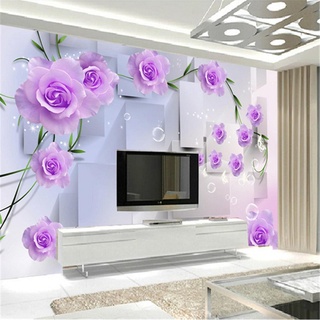 MUMUWUSG 3D Fototapete Wandbild Lila Mode Pflanzen Blumen Aufkleber Selbstklebende Leinwand Für Schlafzimmer Wohnzimmer Tv Hintergrund Wanddekoration Wandbilder 200X150Cm