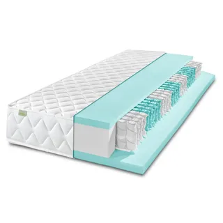 tb furniture Ergonomische 7-Zonen XXL Matratze mit Taschenfederkern I 80 x 200 cm I 22 cm I H2 & H3 I Ergo Flex TFK XXL Duo | Wendematratze