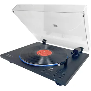 Soundmaster PL860SW (Vollautomatisch), Plattenspieler, Transparent, Schwarz