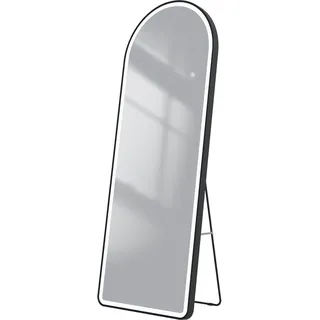 EMKE Emke, Spiegel, Bogen Standspiegel mit Beleuchtung, 3 Farbtemperatur, Rahmen aus Aluminium, 60*160cm, Schwarz
