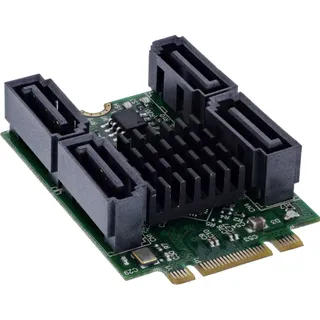 InLine Schnittstellenkarte M.2 Key B+M zu 4x SATA Stecker, Storage Controller