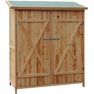 Wiltec Gerätehaus XXL Holz Gartenschrank für Gartengeräte inkl. Montagematerial Gartenhaus zur Aufbewahrung Geräteschuppen Geräteschrank
