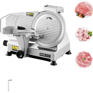 Vevor kommerzieller Fleischschneider, 180 W Gefrierfleischschneider mit Premium-Klinge, 0-10 mm einstellbare Dicke, elektrische Feinkost-Schneidemaschine für Fleisch Gemüse Brot Käse