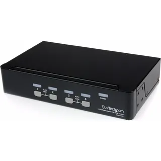Startech 4 Port VGA USB KVM Switch mit Hub - Professioneller VGA KVM Umschalter, KVM Switch, - 4 Anschlüsse