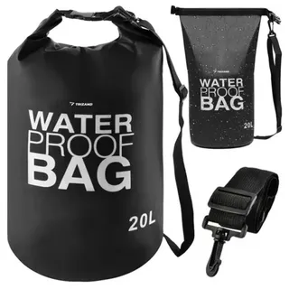 Trizand Drybag AquaShield 20L: Die ultimative wasserdichte Tasche Drybag (Wasserdichte Drybag Tasche Set, 20L Drybag Wasserdichte Tasche), Wasserdichtes PVC-Material, strapazierfähig schwarz