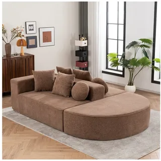 REDOM Sofa Modern modular sofa mit segmentiertem, Modulares Wolkensofa – Bequemes, Hautfreundliches Chenille-Stoff Sofa ohne Montage, Flexibles Design, mit Relaxfunktion braun