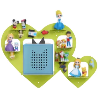 JYiuog Regal für Toniebox & Tonie Figures Aufbewahrung,Storage Rack for 15-20 Tonie Figures, Magnetisches Metallregal für Kids Room Decor, Gifts for Children (Grün)