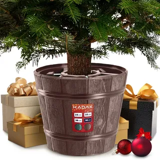 Kadax Weihnachtsbaumständer, Christbaumständer aus Kunststoff, Tannenbaumständer in Zwei Farbversionen, Kunststoffständer für einen Weihnachtsbaum (Baumhöhe bis 280cm /Braun)