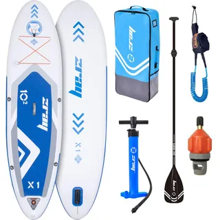 Zray X1 SUP blau Kunststoff, Grafikmuster, Bootsförmig, 81x15x310 cm, unisex, Freizeit, Pools und Wasserspaß, Stand Up Paddle Board Komplettset mit Paddel Pumpe Transporttasche Sicherheitsleine