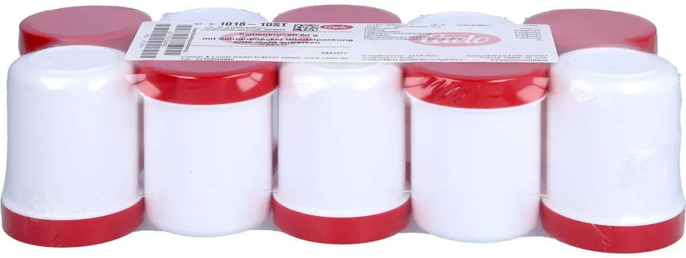 Salbenkruke weiß 50 g m.Schraubdeckel rot 10 St
