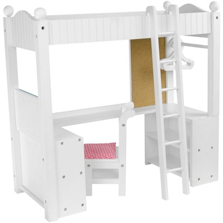 Teamson Kids Puppen-Etagenbett Schreibtisch Puppenzubehör Spielzeug Olivias World TD-0204A