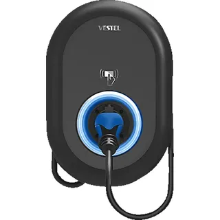 Vestel EVC04-AC11SWA-T2P HOME SMART Wallbox Ladestation für Elektrofahrzeuge, 11 kW, Kabellänge: 5 m