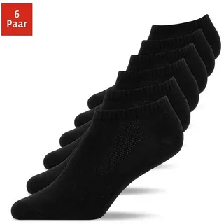 SNOCKS Sneaker Socken Herren & Damen 6 Paar aus Bio-Baumwolle - Weiche und Atmungsaktive Kurze Socken, Perfekte Passform, Ideal für Sport & Alltag - Knöchelsocken Gr.39-42 Farbe Schwarz - 39-42