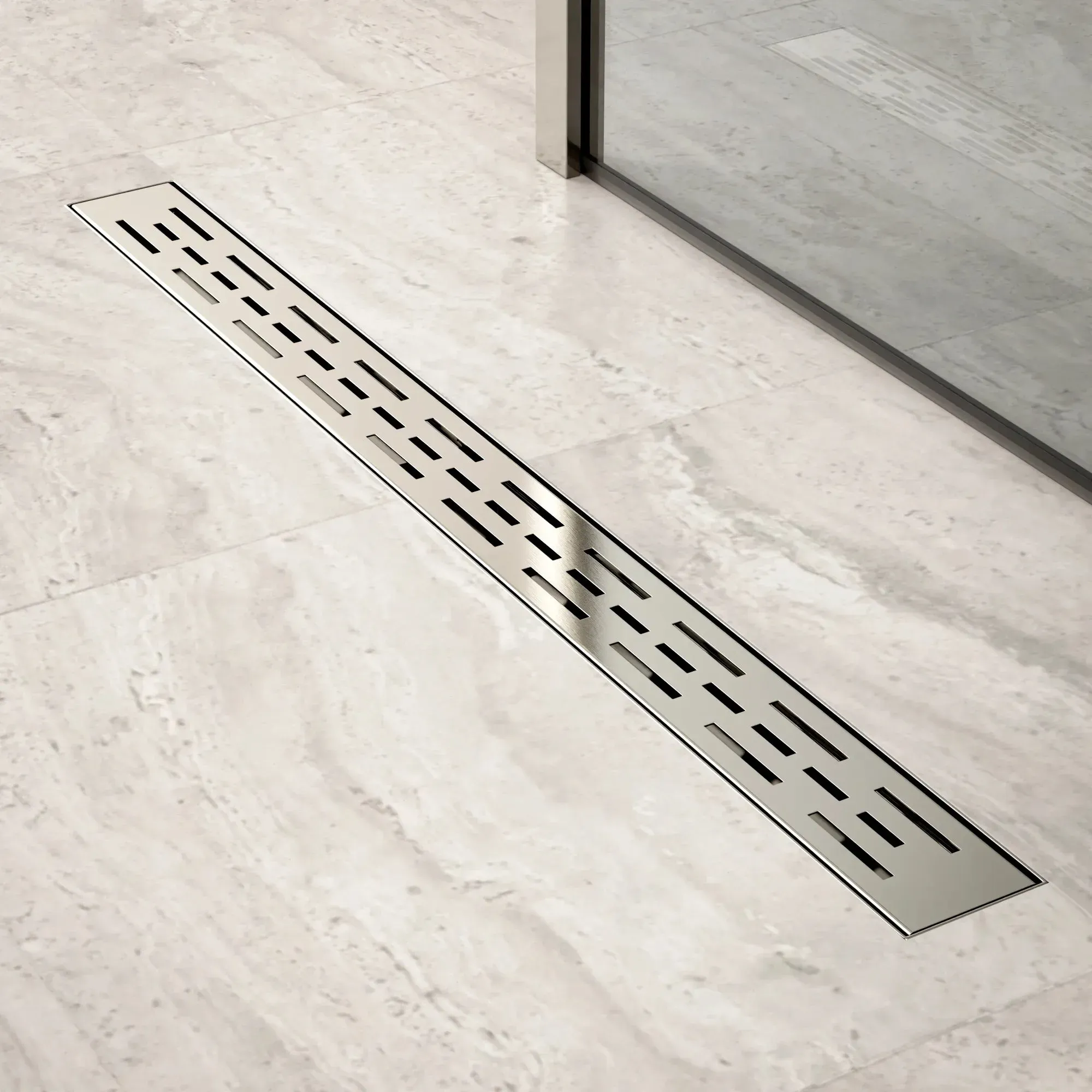 Duschrinne – 80 cm – Standardrost – Edelstahl – mit Flansch