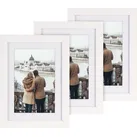 3er-Set Bilderrahmen mit robustem Acrylglas, 13 x 18 cm, weiß
