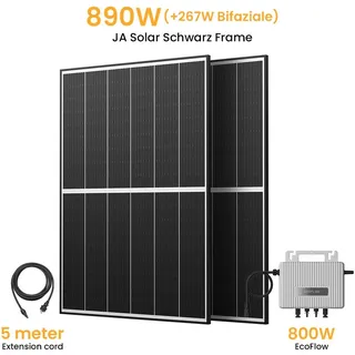 EcoFlow Balkonkraftwerk Bifazial 800 W inkl. 800 W EcoFlow Wechselrichter